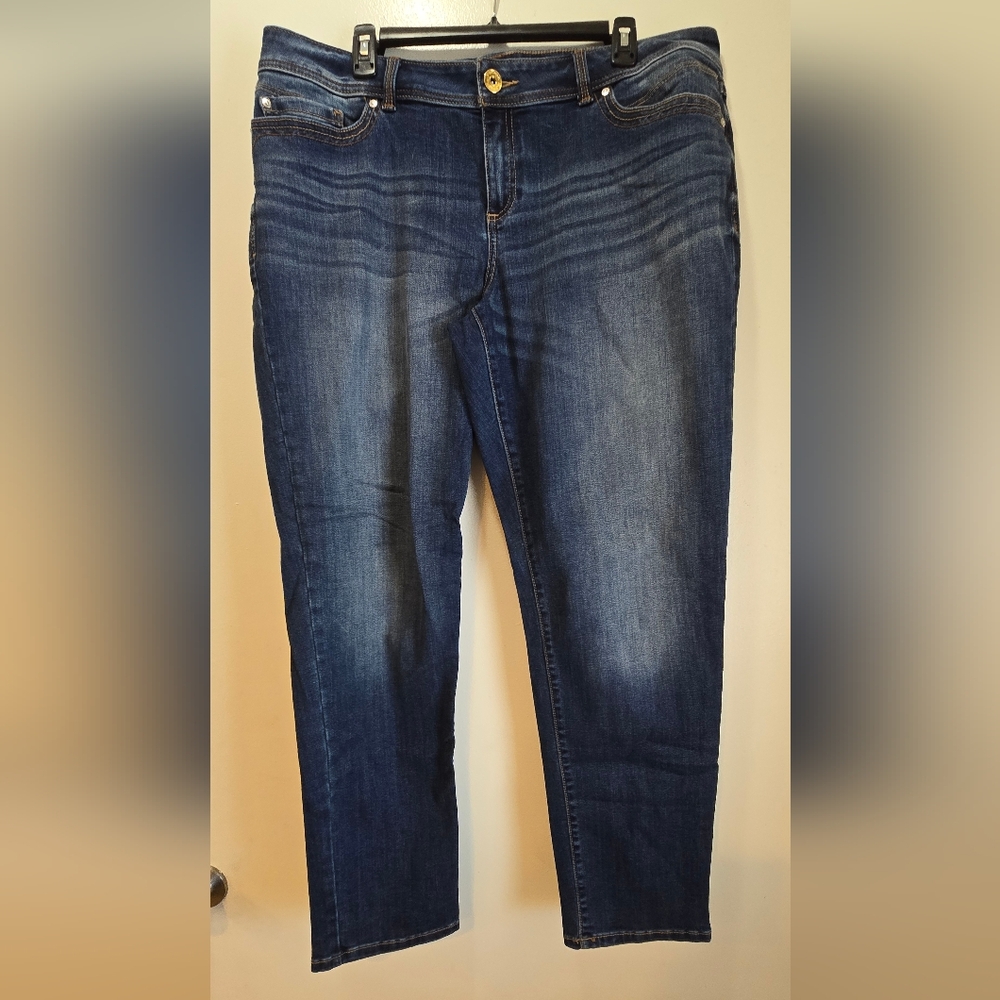 INC International Concepts Blue Skinny Jeans with Faded Vintage Look